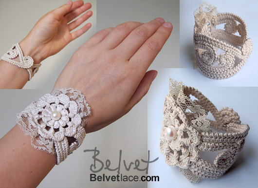 Crochet Lace Jewelry (Lace Fantasia III-a) Wide Bracelet - Shop Doris Chi's  Studio Bracelets - Pinkoi